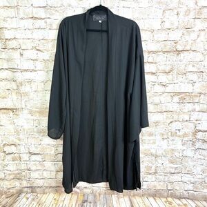 Foxblood Black Semi Sheer Open Front Kimono Duster Size 4X